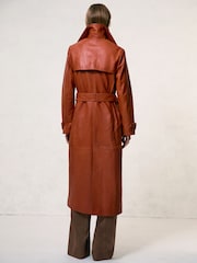 Reiss Hattie Leather Double-Breasted Trench Coat - Imagem 5 de 8