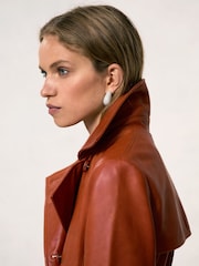 Reiss Hattie Leather Double-Breasted Trench Coat - Imagem 6 de 8