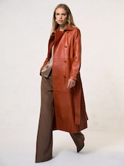 Reiss Hattie Leather Double-Breasted Trench Coat - Imagem 7 de 8