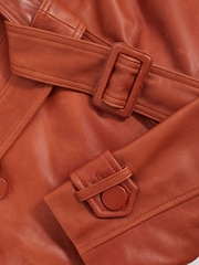 Reiss Hattie Leather Double-Breasted Trench Coat - Imagem 8 de 8