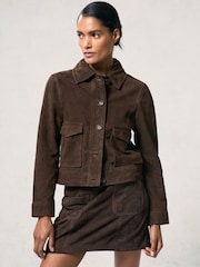 Reiss Hanson Suede Suede Trucker Jacket - Imagem 4 de 8