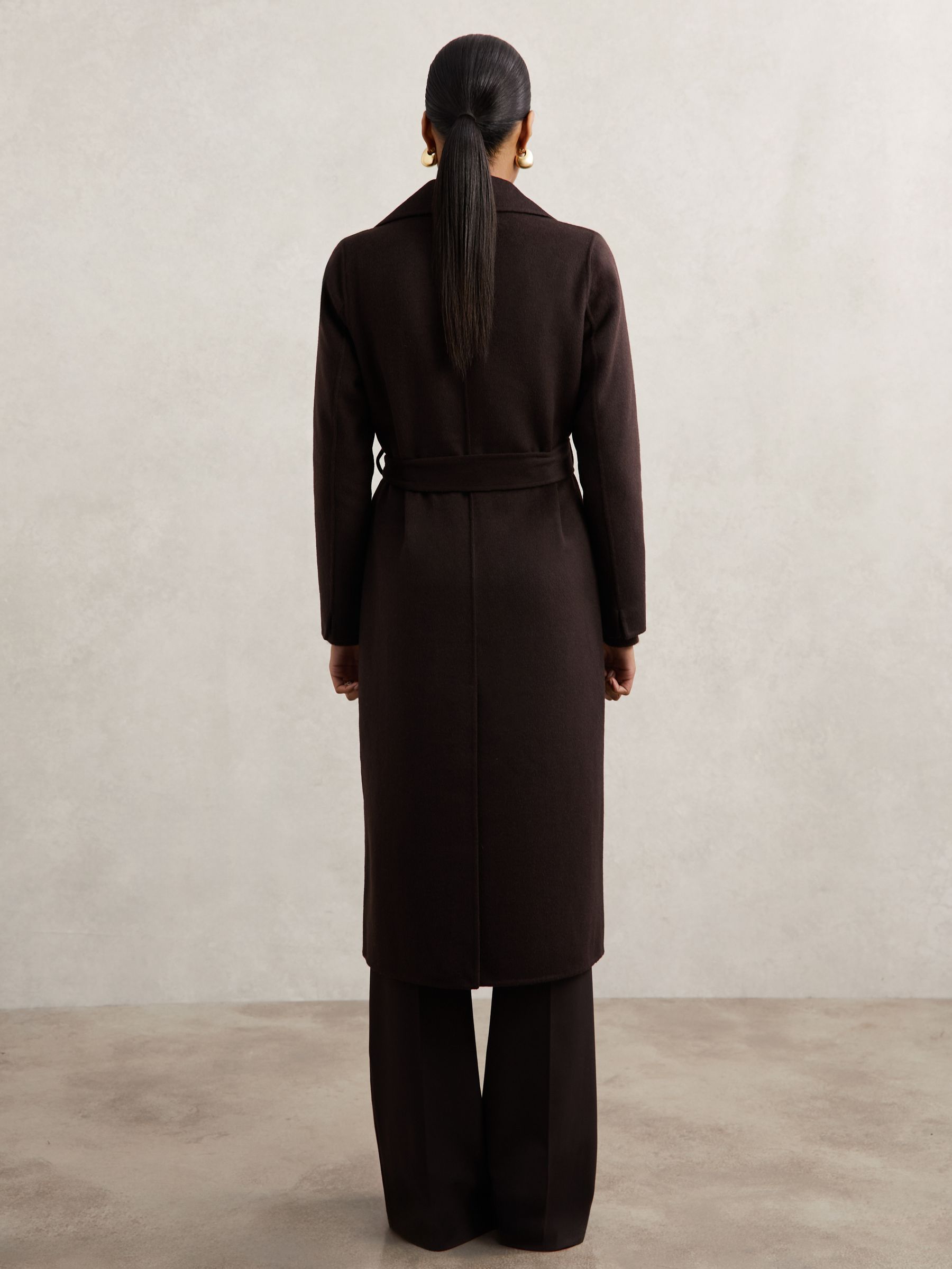 Buy Reiss Chocolate Brown Benny Petite Faux-Fur Collar Blindseam