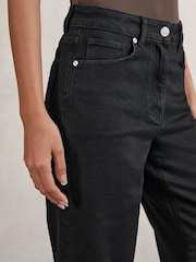 Reiss Black Selin Mid Rise Straight Leg Jeans - Image 3 of 5