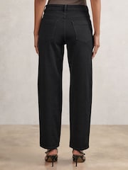 Reiss Black Selin Mid Rise Straight Leg Jeans - Image 4 of 5