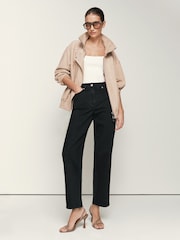 Reiss Black Selin Mid-Rise Straight-Leg Jeans - Image 6 of 8
