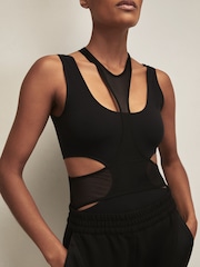 Reiss Black Lila Reiss | Royal Ballet Mesh Bodysuit - Image 5 of 7