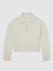 Reiss Ivory Lissy Cable Stitch Jumper - Image 2 of 6
