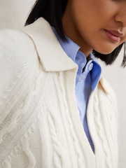 Reiss Ivory Lissy Cable Stitch Jumper - Image 3 of 6