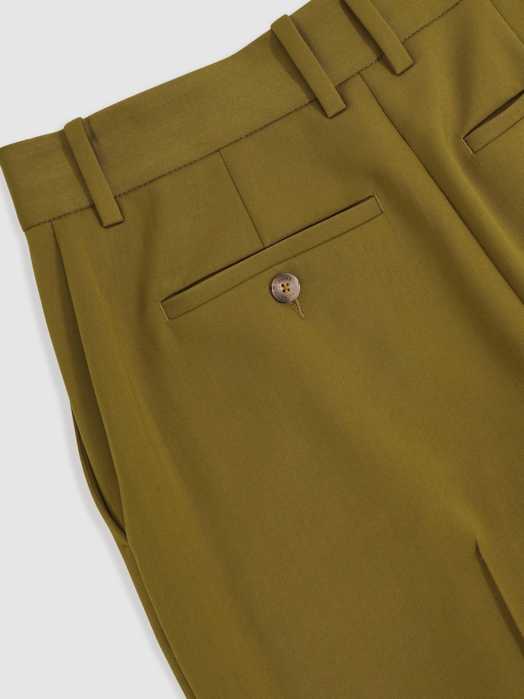 Reiss Green Luisa Wide-Leg Pintuck Trousers - Image 6 of 6 Reiss Green Luisa Wide-Leg Pintuck Trousers - Image 6 of 6