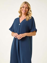 Azul - Vestido Roman Petite One com decote em V e botões - Imagem 1 de 5