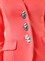 Roman Pink Petite Collarless Statement Button Jacket - Image 5 of 5