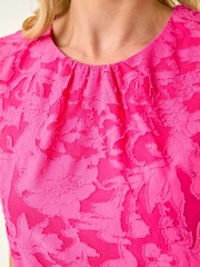 Roman Pink Petite Jacquard Bubble Hem Vest Top - Image 5 of 5