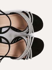 Linzi Black Gracie Diamante Front Strap Low Block Sandals - Image 5 of 5