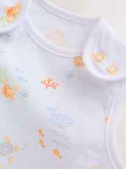 Neutral Mini Sea Print 0.5 Tog Sleeveless Baby Sleep Bag - Image 3 of 8