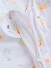 Neutral Mini Sea Print 0.5 Tog Sleeveless Baby Sleep Bag - Image 4 of 8