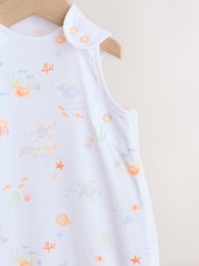 Neutral Mini Sea Print 0.5 Tog Sleeveless Baby Sleep Bag - Image 5 of 8