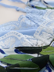 Blue Printed Lace Broderie Cami Vest 2 Pack - Image 9 of 9