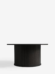 Black Hyde Oak Veneer Tambour Coffee Table - Image 5 of 8