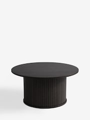 Black Hyde Oak Veneer Tambour Coffee Table - Image 6 of 8