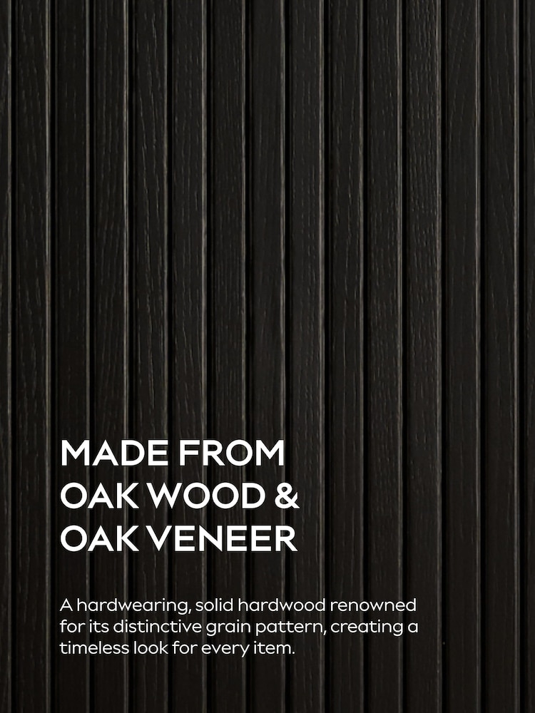 Black Hyde Oak Veneer Tambour Coffee Table - Image 8 of 8