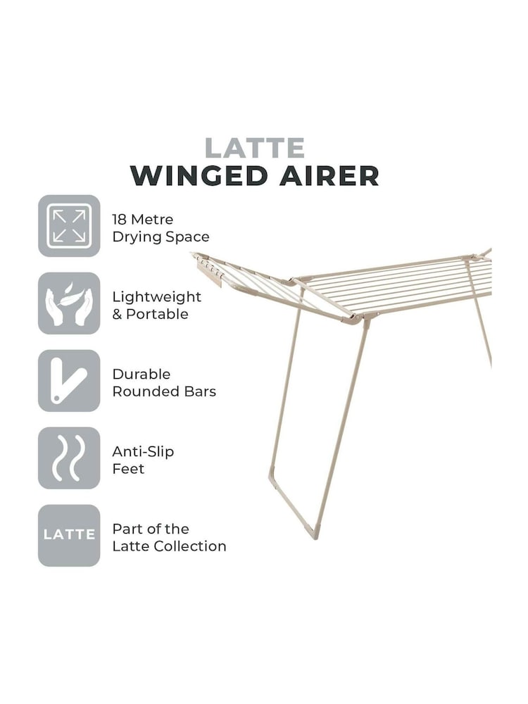 Tower Latte Winged Clothes Airer - Image 2 of 12