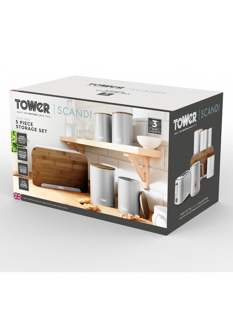 Tower 5 Piece Dove Scandi Storage Set - Image 10 of 10