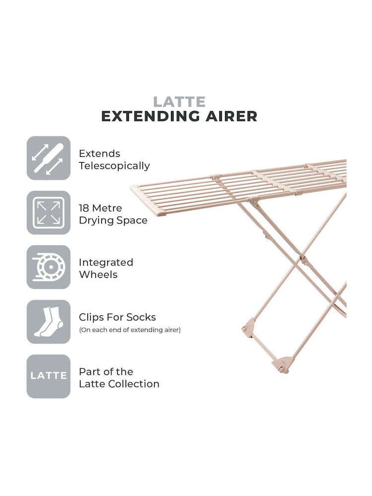 Tower Latte Extending Clothes Airer - Image 2 of 6
