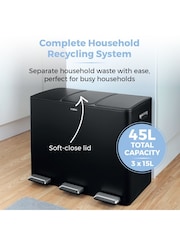 Tower Black Pedal Bin - Image 3 of 8