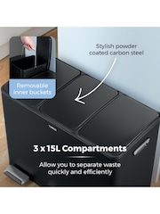 Tower Black Pedal Bin - Image 5 of 8