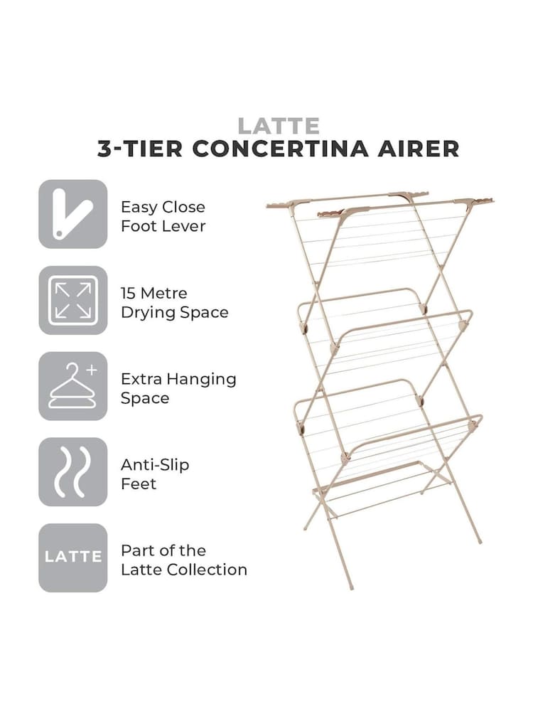 Tower Latte Concertina Airer - Image 2 of 10