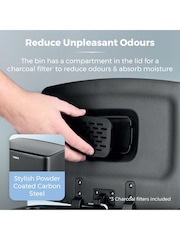 Tower Black Rectangular Pedal Bin - Image 5 of 8
