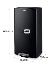 Tower Black Rectangular Pedal Bin - Image 6 of 8