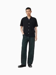 AllSaints Black Robson Short Sleeve Shirt - Image 3 of 7