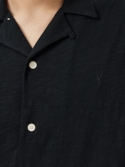 AllSaints Black Robson Short Sleeve Shirt - Image 4 of 7