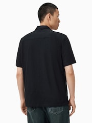 AllSaints Black Robson Short Sleeve Shirt - Image 6 of 7