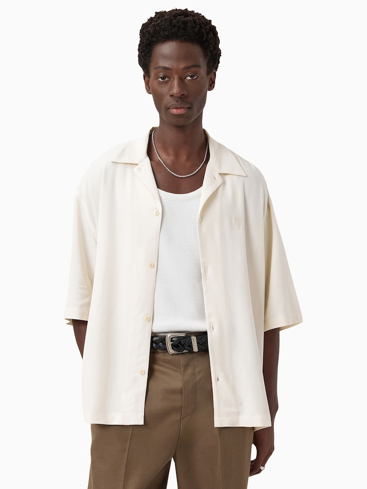 AllSaints White Rialto Short Sleeve Shirt - Image 1 of 6
