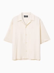 AllSaints White Rialto Short Sleeve Shirt - Image 6 of 6