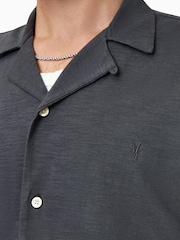 AllSaints Blue Robson Short Sleeve Shirt - Image 5 of 7