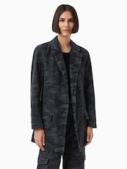 AllSaints Blue Aleida Denim Blazer - Image 1 of 8