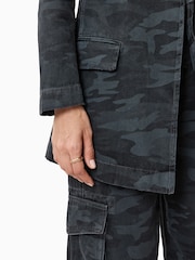 AllSaints Blue Aleida Denim Blazer - Image 7 of 8