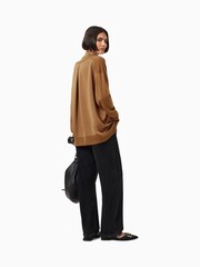 AllSaints Brown Bern Panel V-Neck Jumper - Image 5 of 8