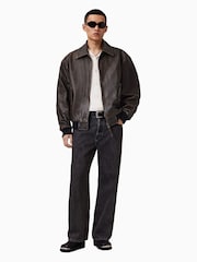 AllSaints Black Oversized Marco Bomber Jacket - Image 1 of 10