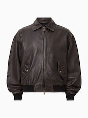 AllSaints Black Oversized Marco Bomber Jacket - Image 10 of 10