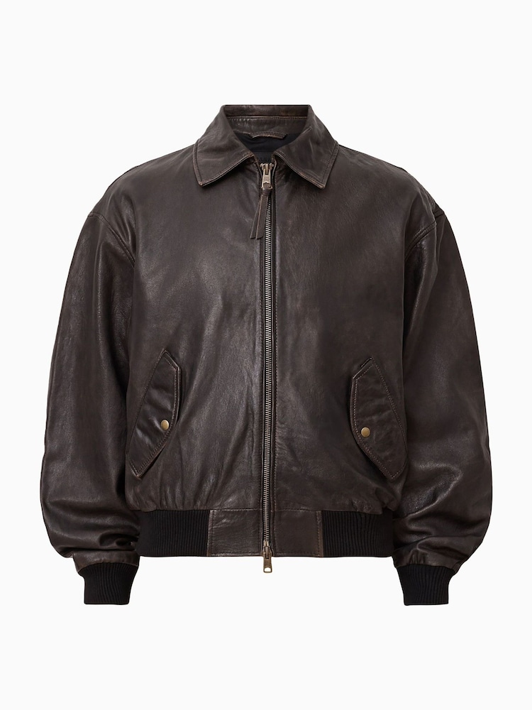 AllSaints Black Oversized Marco Bomber Jacket - Image 10 of 10