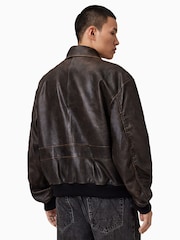 AllSaints Black Oversized Marco Bomber Jacket - Image 6 of 10