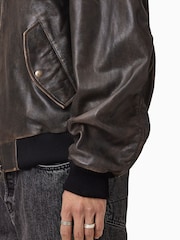 AllSaints Black Oversized Marco Bomber Jacket - Image 8 of 10