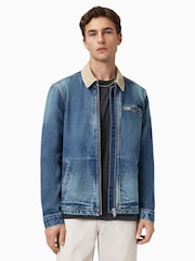 AllSaints Blue Rothwell Denim Jacket - Image 1 of 8