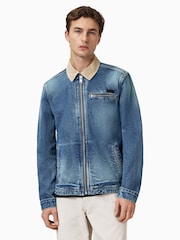 AllSaints Blue Rothwell Denim Jacket - Image 4 of 8
