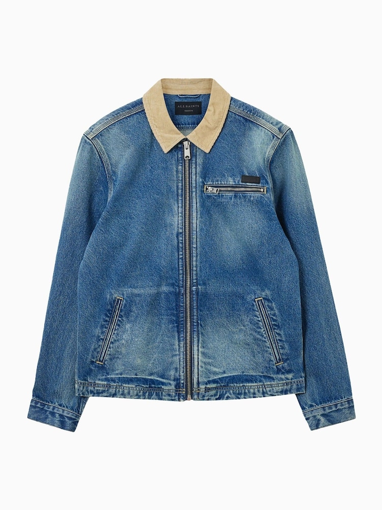 AllSaints Blue Rothwell Denim Jacket - Image 8 of 8