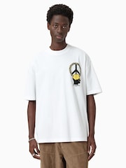 AllSaints White Screwed Short Sleeve Crew T-Shirt - Image 1 of 7